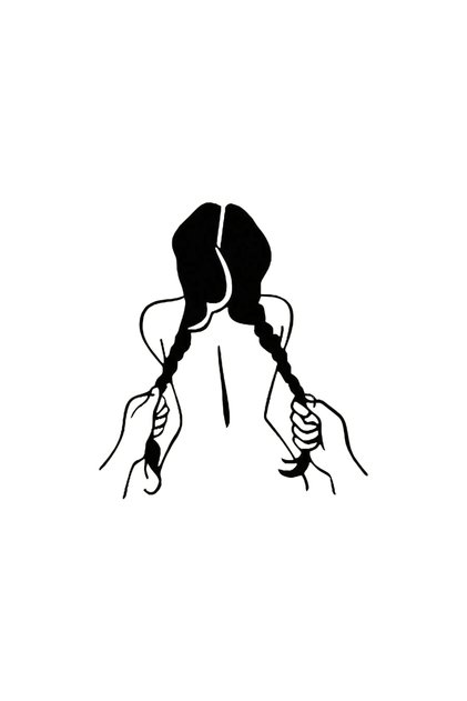 16x18 cm TM313 Black TM313# Black Hand Holding Double Ponytail Girl Sticker Flower For Car Body, Si