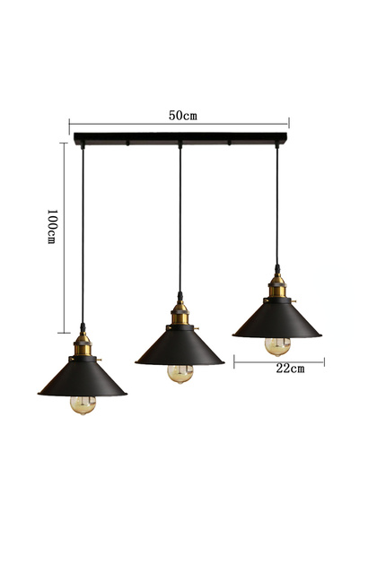 No Bulb 3SB Vintage Pendant Light Loft Retro Chandelier Pendant Lamp E27 Base Industrial Hanging Lig