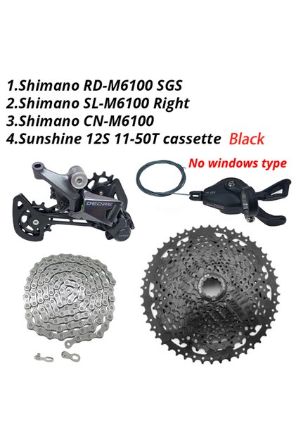 No windows 50T Black Shimano Deore M6100 1x12 Speed Derailleurs Groupset 12 Speed Right Shift Lever