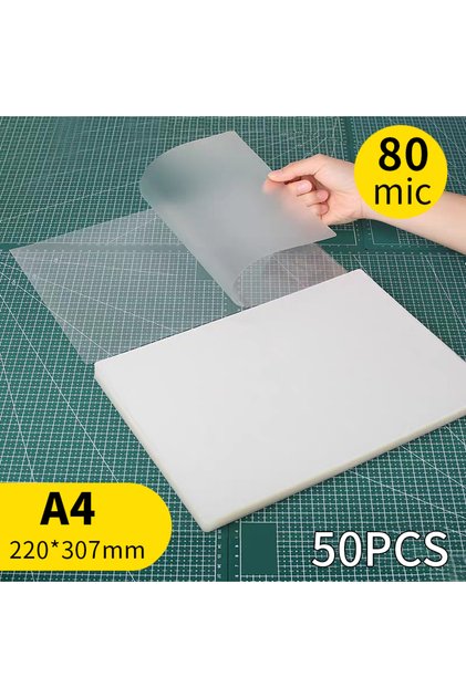 A4 80mic 50pcs 50/100Pcs 3R 4R 5R 6R A4 80 Mic 5/6/7/8inch Laminating Film PET EVA Plastic Filmfor H