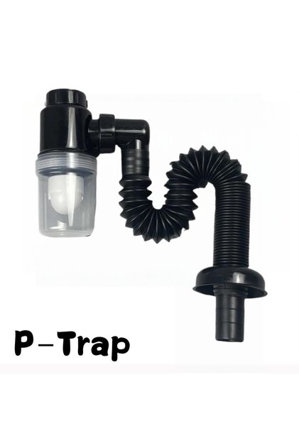 Black P-Trap Kitchen Sink Deodorant Set Launch Pipeline Deodorizing Filter Sink Strainer Hose Drain