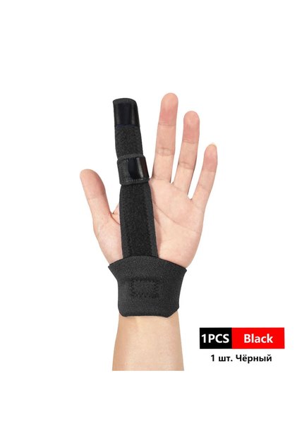 Black 1PCS Finger Splint Brace Thumb Care Adjustable Support Stabilizer Built-in Aluminum Alloy Fix