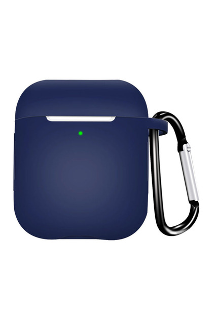 Dark Blue Silicone Earphone Case for AirPods 1/2 Gen Cover Case Wirless Headphones Skin-friendly Ear