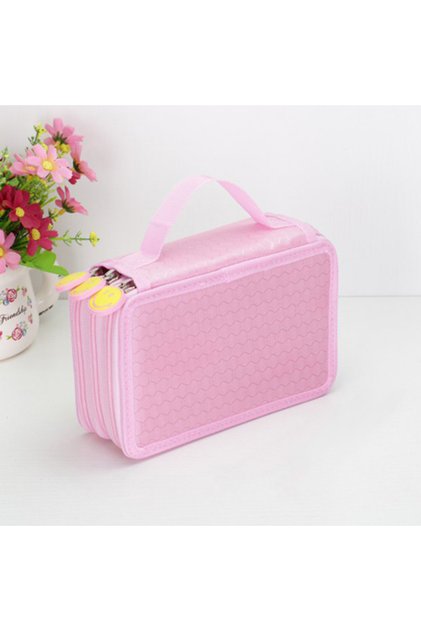 Pink-48 Holes 32/48/72 Holes Pencil Case for Colored Pencils Multifunction Large Capacity Art Drawin