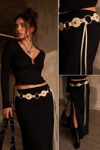 Knot Detailed Belt with Ball Accessories, Dress Belt, Jacket Belt, Shirt Belt