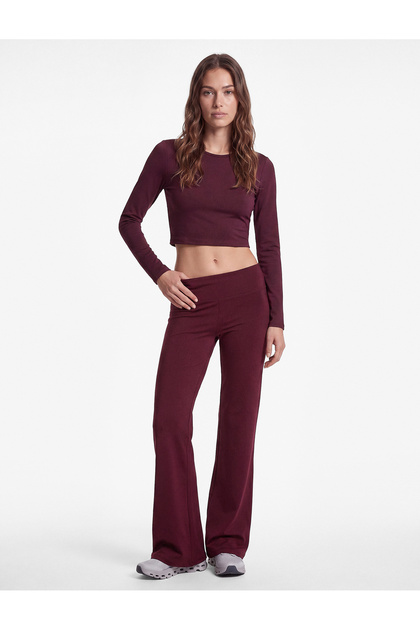 Slim Fit Long Sleeve Crew Neck Sports Crop T-Shirt