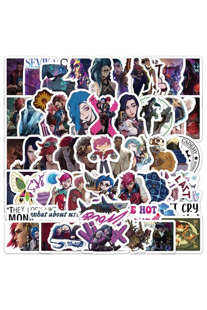 Bandai 60PCS 10/30/60pcs Cartoon Game Arcane Stickers Cool Waterproof Decals Kid Toys DIY Notebook P