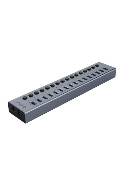Aluminum 16 Port KR Powered USB Hub Splitter Socket with Multi USB 3.0 Port Slot Plug On