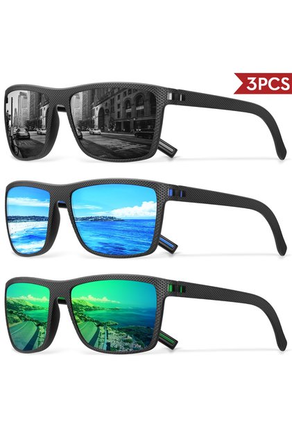 3PCS-C11 3/4 Pack New Designer Box Polarized Colorful Sunglasses for Men and Women Suitable for Driv