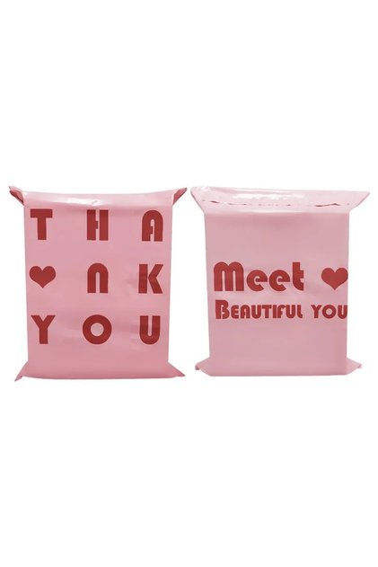 25x35cm 20pcs Pink INPLUSTOP 20Pcs/lots Pink Courier Bags Thicken THANK YOU Plastic Shipping Bags S