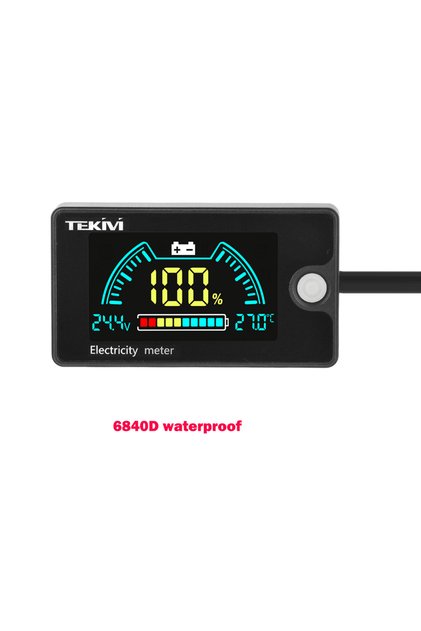6840D waterproof DC 8-100V LCD Digital Voltage Power Meter Ternary/Lithium iron/Acid Battery Capaci