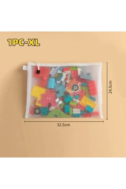 1PCS XL 1-3PCS Storage Bag Mesh ZipperToy Building Block Puzzle Sub-package Children Particle Zipper