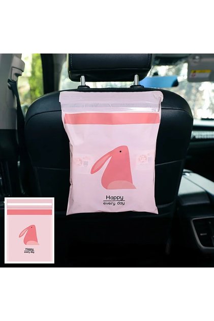 15pcs pink Car Trash Bag15/2 Pcs Disposable Garbage Waterproof Car Trash Can Bag Stick To Anywhere