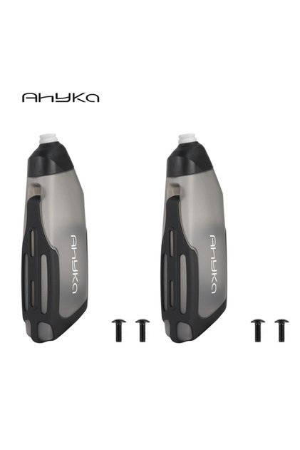 Gray 2 Sets AhyKa Bicycle 600ml Aerodynamic Water Bottle Bracket Set Or Single Water Bottle MTB Road