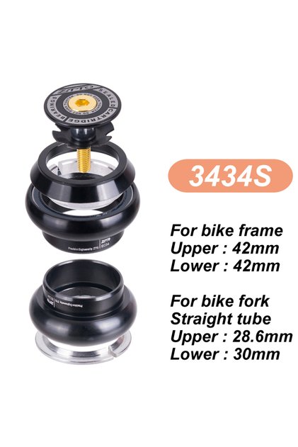 3434S MTB Road Bicycle Headset CNC 1 1/8"-1 1/2" 1.5 Tapered 28.6 Straight Tube Bike Fork