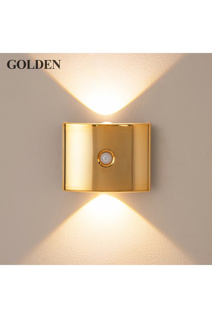 2 PCS Golden LED Charging Wall Lamp 3CCT Magnetic Suction No Drilling Gold/Silver/Walnut Style Indoo