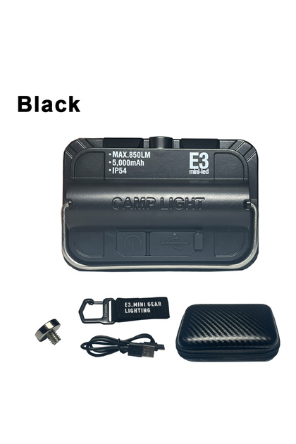 E3mini black 5000Mah LED Camping Tent Light Rechargeable Outdoor Emergency Lighting Waterproof Porta