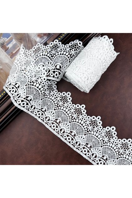 1Yard-36In WHITE 15 Yards of Vintage Embroidered Lace Trim, Width 4.02inch ,15/10/5/3/1 Yards Suitab