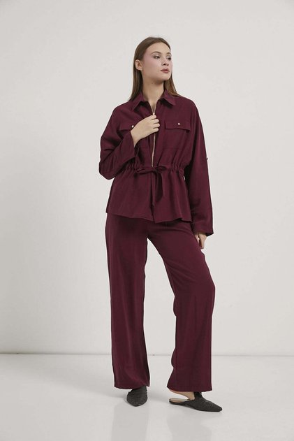 Armalife 1003 premium sleeveless tunic with zipper and belt, women's suit with elastic waist pants