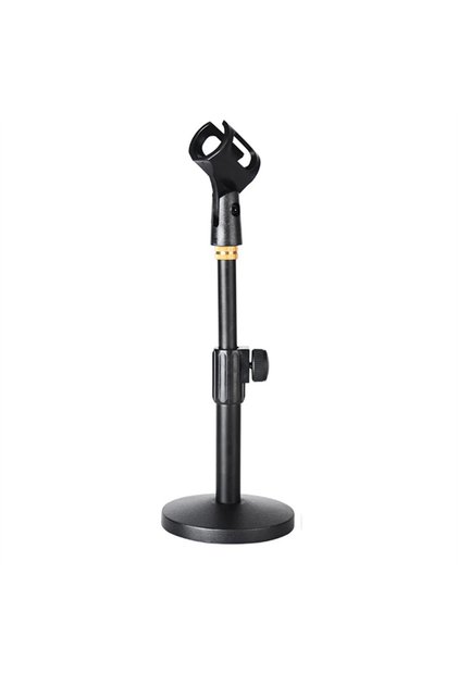 Black Portable Microphone Stand Professional Pedestal Feet Adjustable Desk Holder Bracket Speech Liv