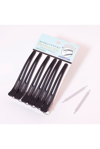 MFWHenJia6pcs-Black 6Pcs Hairdressing Seamless Clip Long Hairpin,No Crease Hairdressing Hairpins,Non
