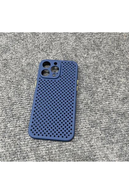 iPhone 15 Pro Dark Blue Cooling Breathable Soft Silicone Case For iPhone 17 Air 16 16E 15 14 Plus 13