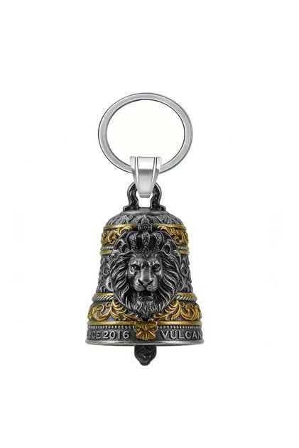 keychain gold Motorcycle Lion Bell Pendant Necklace Punk Biker Exorcism Lucky Jewelry for Men