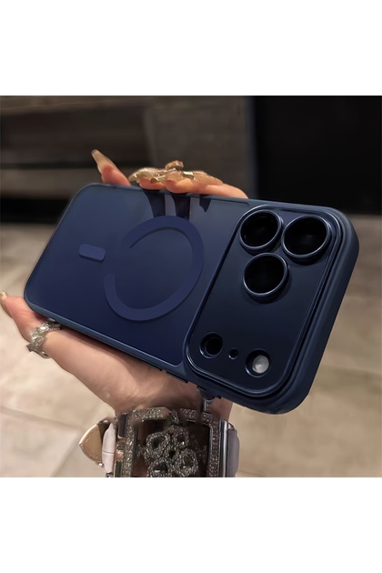 iPhone17 Pro Max Blue Magnetic Luxury Matte Translucent Shockproof Phone Case for IPhone 17 Air 16 1