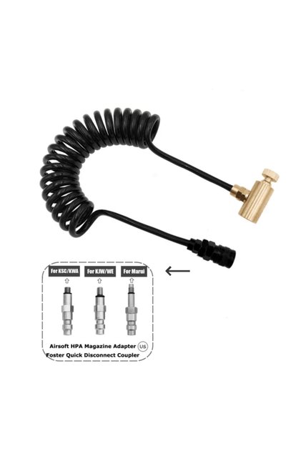 Full 3 adapter Air Tool Adapter Set for Green Gas Canisters with Coil Hose And Foster Quick Disconn