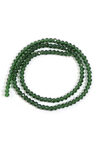 3x2mm 1String 3/4/6/8/10mm Deep Green Transparent Faceted Crystal Glass Beads for Jewelry Making Loo