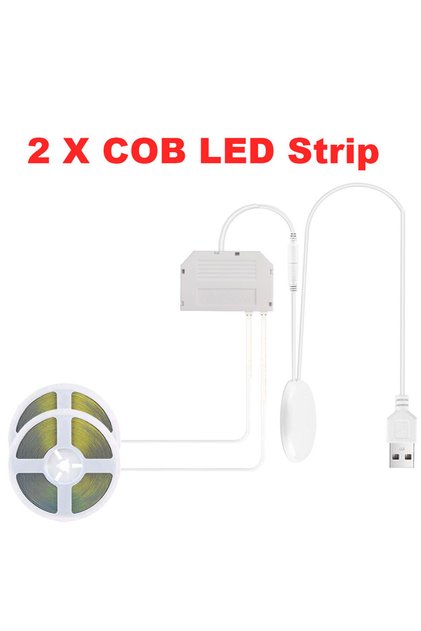 1m Warm 2PCS LED Strip Induction COB LED Strip Lights USB 5V COB Strip 1/3M Strip 1-6Pcs With Penetr