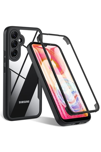 Galaxy A07 black 360 Full Body Screen Protector Transparent Case For Samsung A07 A17 A06 A16 A05S A1