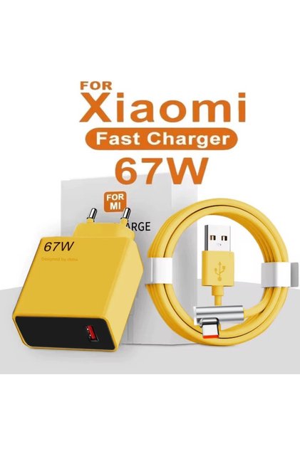 EU Charger and 1M 67W USB Fast Charger for Xiaomi 15 14 13 12 11 10 Ultra for Redmi Note 12T 13 Pro