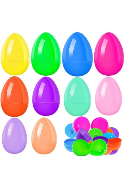 50PCS 10-50Pcs4x6cm Easter Colorful Egg Shells for Easter Carnival Birthday Party Candy Gift Filler