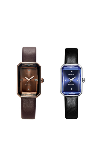Coffee and Blue Retro Casual Elegant Versatile Quartz Watch