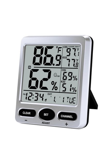 WHITE 2025 Smart Indoor Digital Thermometer Hygrometer Real-Time Temp Humidity Monitor with Alarm Ma