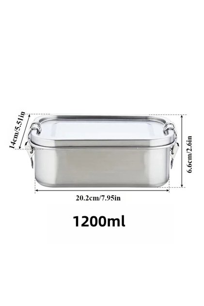 1200ml Stainless Steel Lunch Box for Kids And Adults, Portable Leak-Proof Bento Box, Travel Food Mea
