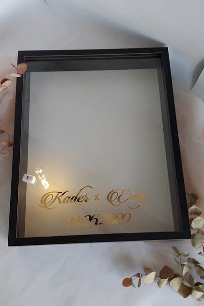 40x50 Cm Siyah Ledli Derin Anı Çerçevesi-gül Kutusu-dekoratif Hatıra Çerçevesi-beyaz Zemin!