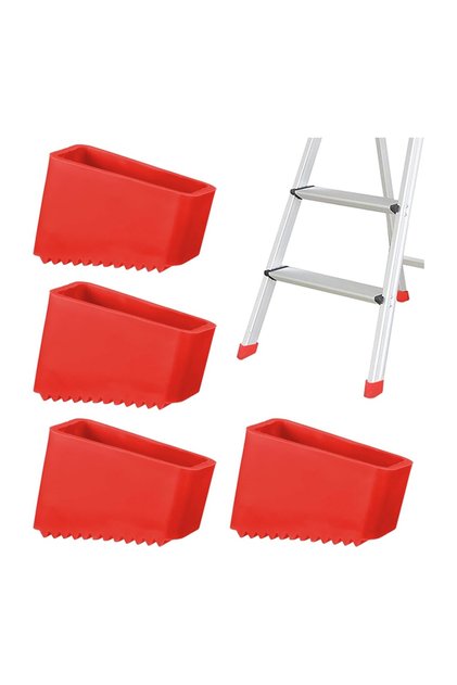 4pcs red 4Pcs Step Ladder Feet Covers Versatile Ladder Leg Covers Non-Skid Ladder Pads Foot Pad Ins