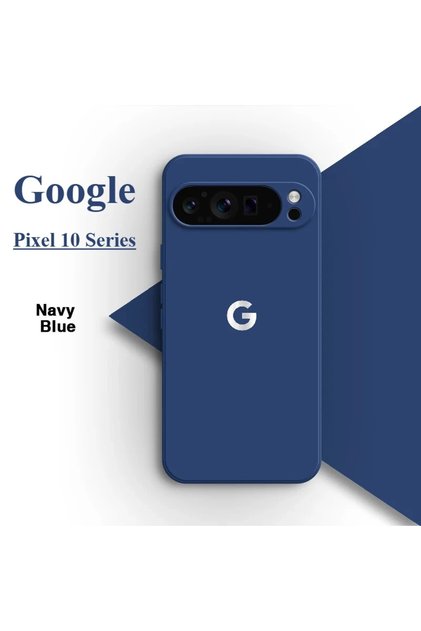 Google Pixel 9 Pro XL Navy Blue Original Liquid Silicone Wireless Charging Phone Case For Google Pix