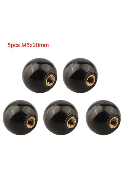 M5x20 5pcs Black Round Ball Handle Ball Knobs Bakelite Lever Knob M5/M6/M8/M10/M12 Machine Tool Repl