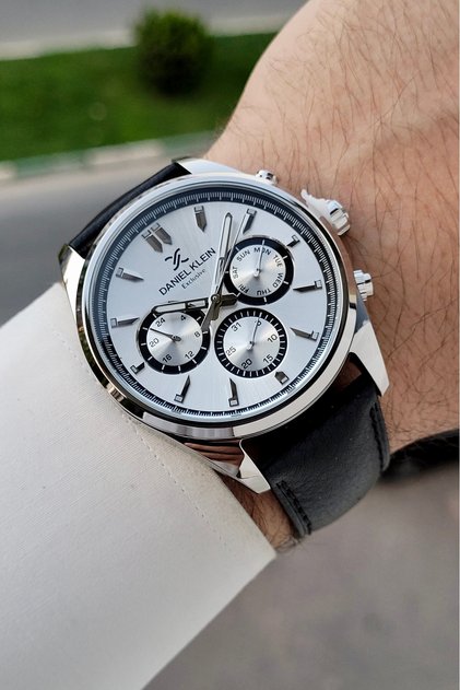Men's Wristwatch with Gray Lines Rose Cord Black Color Adjustable Cord