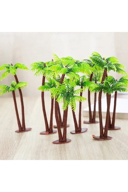 20pcs 10/20/30/40/50 Pcs Tree Decor Coconut Miniature Plants Palm Trees Crafts Aquarium Fish Tank De