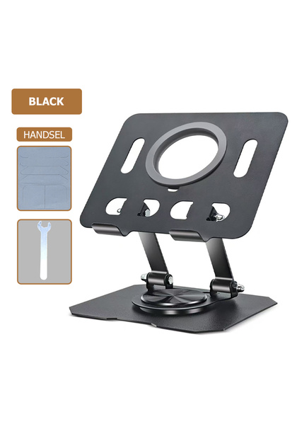 Black 2 360° Rotatable Tablet Stand Adjustable Foldable Desktop Stand Holder Compatible For 4.7-10 I