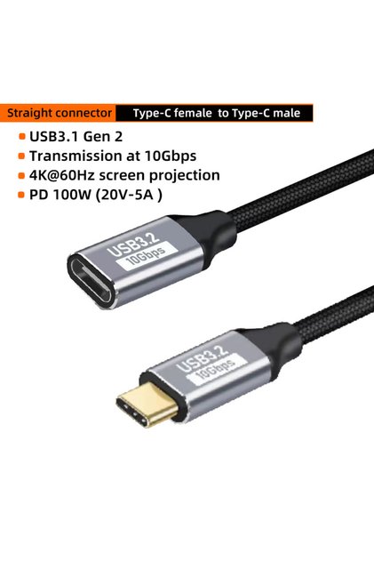 0.5m 100W CM-CG ZT USB C 3 Gen2 10Gbps Extension Cable Type C to C PD 100W QC4.0 3.0 5A Fast Chargin