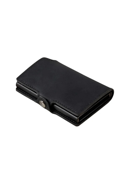 Black RFID Blocking Holder Split Leather Mens Wallet Luxury Pop Up Smart Wallet Male Car