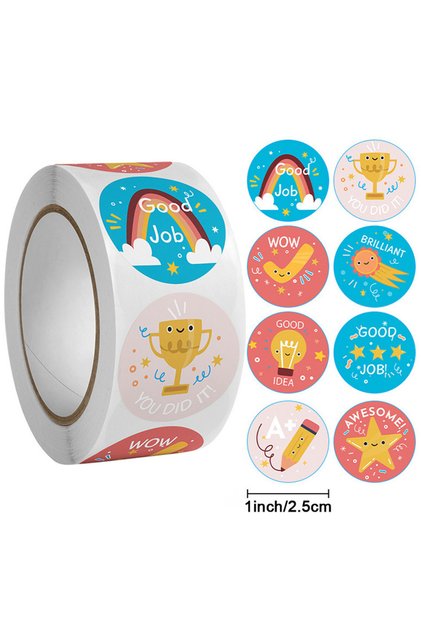 H0718-500pcs 100-500Pcs Cute Cartoon Animals Reward Stickers for Kids School Teacher Supplies Kids C