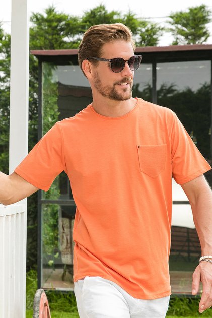 100% Cotton Slim Fit Crew Neck Pocket T Shirt Men's T Shirt 5902000