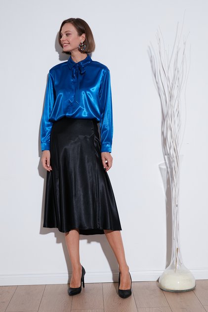Regular Fit Lacing Detail Satin Shirt Shirt 611Go00159