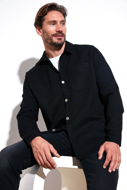 Cotton Single Pocket Regular Fit Shirt Men's Shirt Cf25W129140